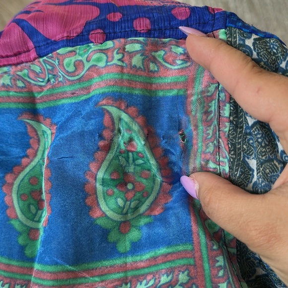 Mexicali Blues Colorful Silk Patchwork Harem Pants Size L/XL - Picture 12 of 12